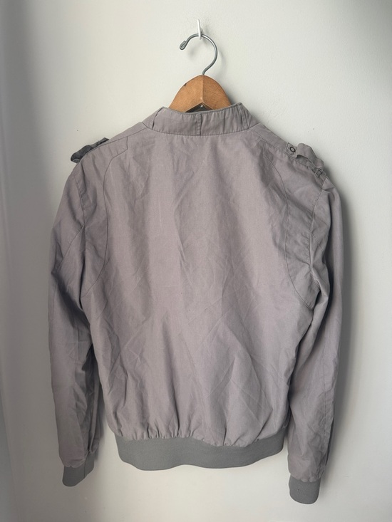 Members Only Gray Classic Racer Jacket Lightweight Zip Epaulette - Picture 6 of 9